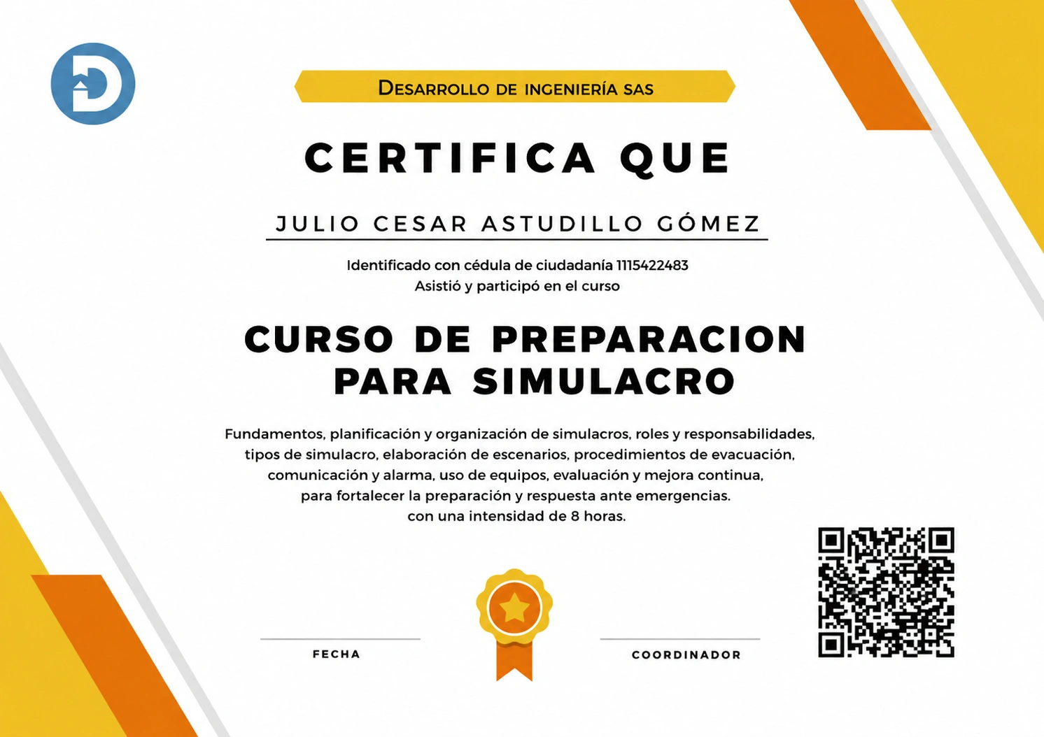 Curso de capacitación en diseño y ejecución de simulacros de evacuación certificado para laborar
